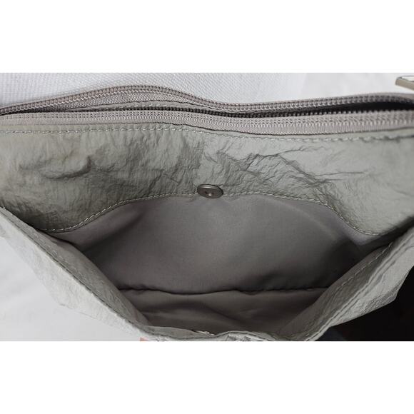CALVIN KLEIN WOMEN'S GRAY CITY NYLON SHOULDER CROSSBODY BAG LIGHT 10"L x 5"H - Picture 6 of 16